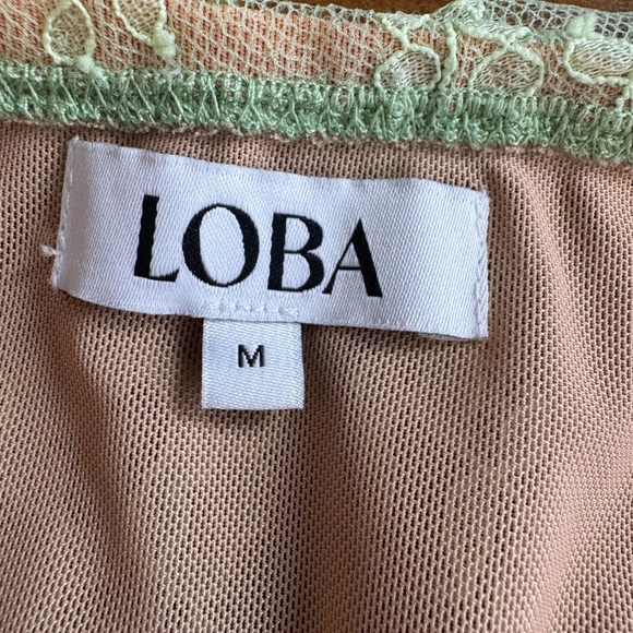 LOBA Teresa Midi Skirt Pale Green lace jellyfish ruffle hem mini Revolve M nwot - Picture 3 of 9
